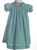 SMOCKED SANTA GREEN CHECK BISHOP