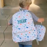 EMBROIDERED MONOGRAM BACKPACK DINOSAUR