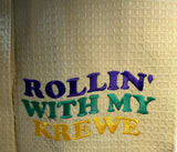 EMBROIDERED ROLLIN WITH MY KREWE KITCHEN TOWEL