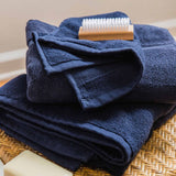 EMBROIDERED BATH TOWEL 8PC NAVY SET