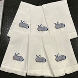 EMBROIDERED HEREND STYLE BUNNY GUEST TOWL