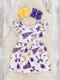 LSU FLUTTER SWING DRESS