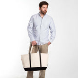 MONOGRAM BLACK CANVAS LARGE TOTE BAG