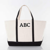 MONOGRAM BLACK CANVAS LARGE TOTE BAG