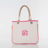 MONOGRAM NAVY CANVAS ROPE TOTE