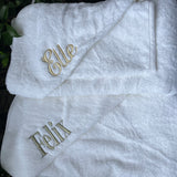 MONOGRAM HOODED TERRY HOODED TOWEL & BATH GLOVE SET