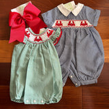 SMOCKED CRAB ROMPER