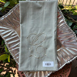 EMBROIDERED INITIAL KITCHEN TOWEL