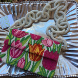BEADED TULIP SHOULDER BAG