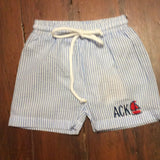 MONOGRAM BLUE SEERSUCKER SWIM TRUNKS