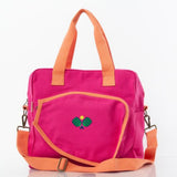 MONOGRAM CANVAS PICKLEBALL BAG HOT PINK/ORANGE