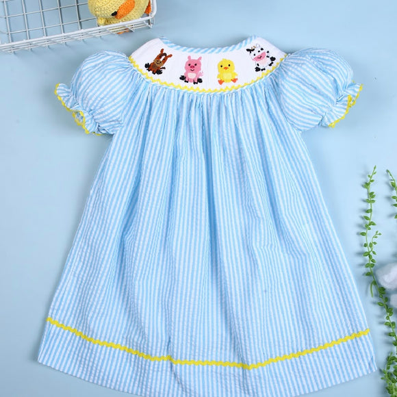 FUN ANIMAL SMOCK BISHOP DRESS