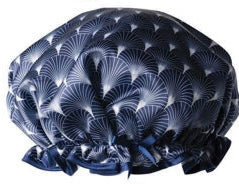 NAVY PRINT SHOWER CAP