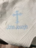 MONOGRAM COTTON QUILT BABY BLANKET