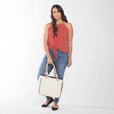 MONOGRAM NAVY CANVAS ROPE TOTE