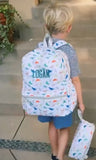 EMBROIDERED MONOGRAM BACKPACK DINOSAUR