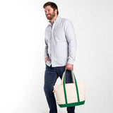 MONOGRAM EMERALD CANVAS MEDIUM TOTE BAG