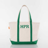 MONOGRAM EMERALD CANVAS MEDIUM TOTE BAG