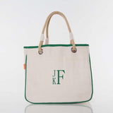 MONOGRAM NAVY CANVAS ROPE TOTE
