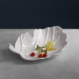 VIDA MELAMINE LETTUCE LEAF LARGE PLATTER WHITE