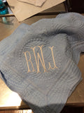 MONOGRAM COTTON QUILT BABY BLANKET