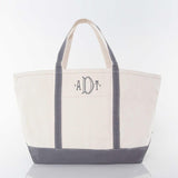 MONOGRAM GREY CANVAS LARGE TOTE BAG