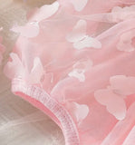 PINK DRESS WITH 3D BUTTERFLIES