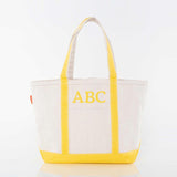MONOGRAM YELLOW CANVAS MEDIUM TOTE BAG