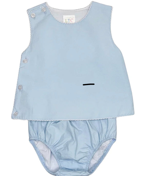 MONOGRAM LT BLUE 2PC DIAPER COVER SET