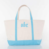 MONOGRAM LIGHT BLUE CANVAS LARGE TOTE BAG