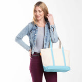 MONOGRAM ORANGE CANVAS MEDIUM TOTE BAG