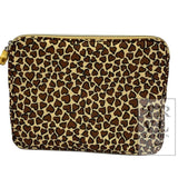 MONOGRAM CHEETAH HEART PRINT NYLON LARGE MAKEUP TRAVEL POUCH