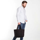 MONOGRAM SOLID BLACK CANVAS MEDIUM TOTE BAG
