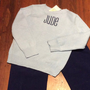 SWEATER CREW NECK LT BLUE