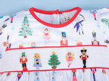 CHRISTMAS NUTCRACKER SMOCKED PRINT BUBBLE