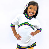 MARDI GRAS KIDS CHEVRON TOP