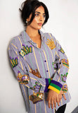 MARDI GRAS ADULT SEQUIN STRIPE SHIRT