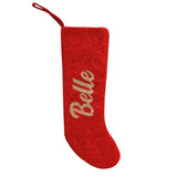 CUSTOM BEADED STOCKING ARIAL FONT