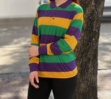 MARDI GRAS ADULT L/S STRIPE
