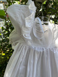 HEART AND BOW WHITE CHRISTENING GOWN WITH BONNET AND SLIP