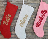 CUSTOM BEADED STOCKING ARIAL FONT