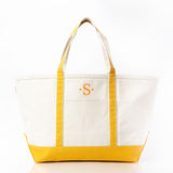 MONOGRAM MUSTARD CANVAS LARGE TOTE BAG