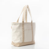 MONOGRAM SAFARI KHAKI CANVAS MEDIUM TOTE BAG