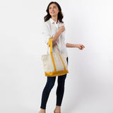 MONOGRAM ORANGE CANVAS MEDIUM TOTE BAG