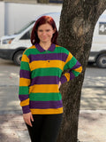 MARDI GRAS ADULT L/S STRIPE