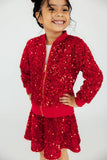 RED VELVET SEQUIN JACKET