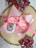 EMBROIDERED SANTA HAIRBOW