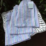 MULTI STRIPE SEERSUCKER SWIM TRUNKS