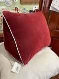 MONOGRAM WEDGE BURGUNDY SUEDE CLOTH PILLOW