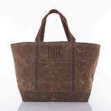 MONOGRAM WAXED CANVAS LARGE TOTE